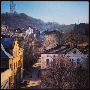 Foto: Victoria Nilsson - Vy över Lviv från vårt hotell
