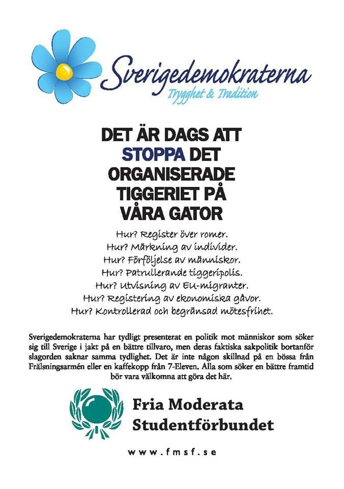 Read more about the article Dagens flygblad: Sverigedemokraterna
